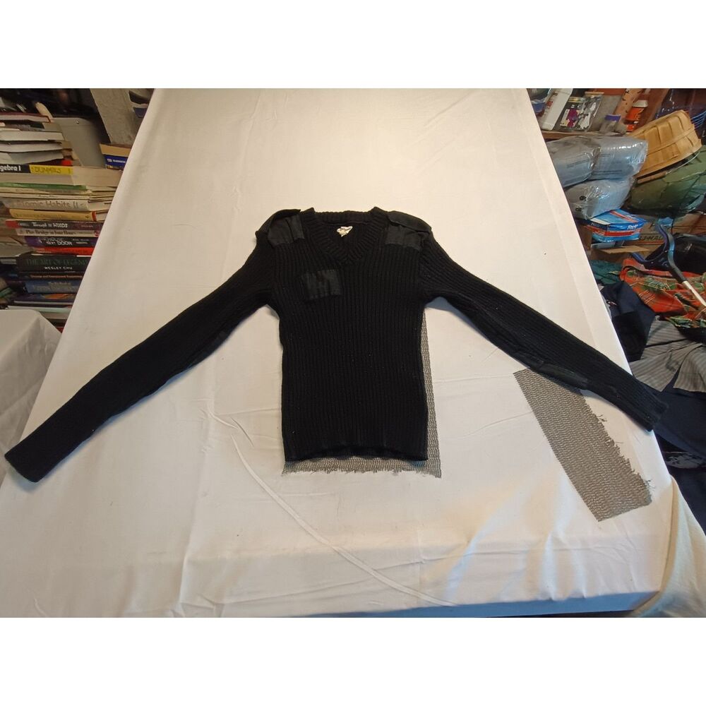 Vintage Brigade Quartermasters Wooly Pully Sweater 38 Small Commando Wool Black